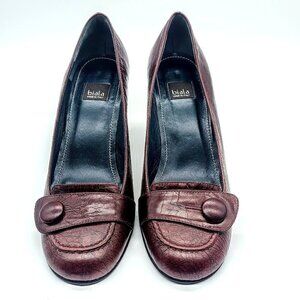 Biala Italian Burgundy Red Leather Heels - 7M